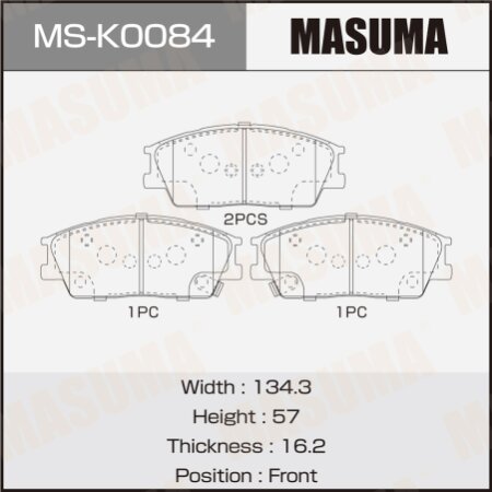 Колодки тормозные дисковые Masuma, MS-K0084