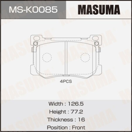 Колодки тормозные дисковые Masuma, MS-K0085