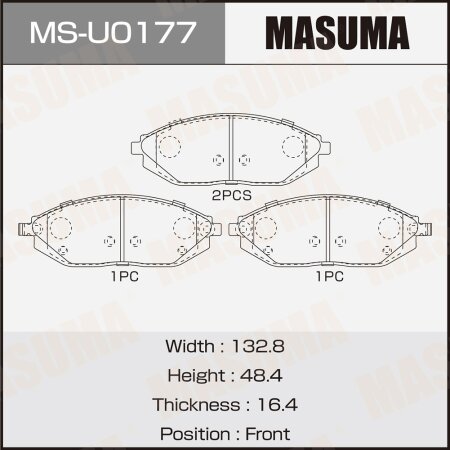 Колодки тормозные дисковые Masuma, MS-U0177