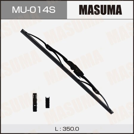 Щетка стеклоочистителя Masuma Optimum 14" (350мм) каркасная, адаптер крепления Bayonet 7.2x2.5, Pin, Small J-Hook (9х3), MU-014S