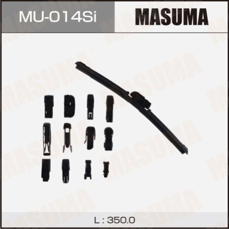Щетка стеклоочистителя Masuma 14" (350мм) бескаркасная, силиконовая, 13 адаптеров в комплекте, MU-014Si