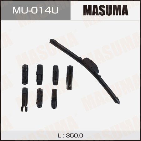 Щетка стеклоочистителя Masuma 14" (350мм) бескаркасная, 8 адаптеров в комплекте, MU-014U