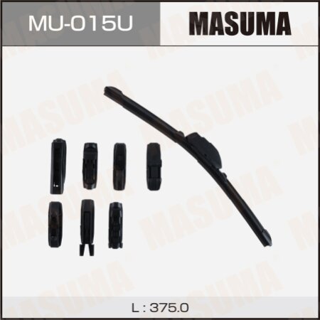 Щетка стеклоочистителя Masuma 15" (375мм) бескаркасная, 8 адаптеров в комплекте, MU-015U