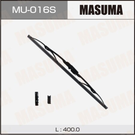 Щетка стеклоочистителя Masuma Optimum 16" (400мм) каркасная, адаптер крепления Bayonet 7.2x2.5, Pin, Small J-Hook (9х3), MU-016S