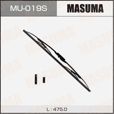 Щетка стеклоочистителя Masuma Optimum 19" (475мм) каркасная, адаптер крепления Bayonet 7.2x2.5, Pin, Small J-Hook (9х3), MU-019S