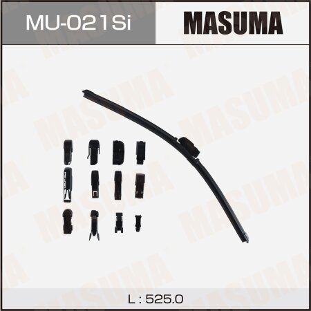 Щетка стеклоочистителя Masuma 21" (525мм) бескаркасная, силиконовая, 13 адаптеров в комплекте, MU-021Si