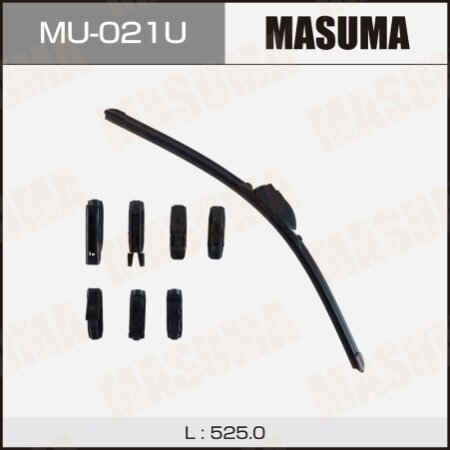 Щетка стеклоочистителя Masuma 21" (525мм) бескаркасная, 8 адаптеров в комплекте, MU-021U