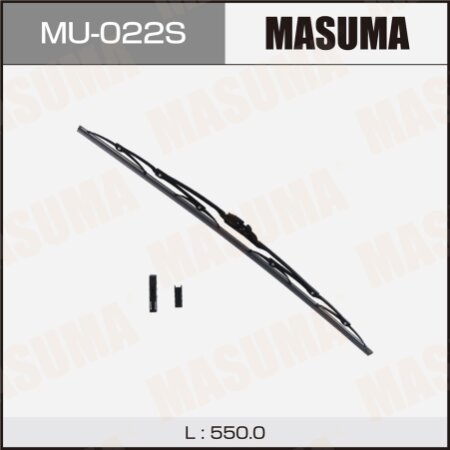 Щетка стеклоочистителя Masuma Optimum 22" (550мм) каркасная, адаптер крепления Bayonet 7.2x2.5, Pin, Small J-Hook (9х3), MU-022S