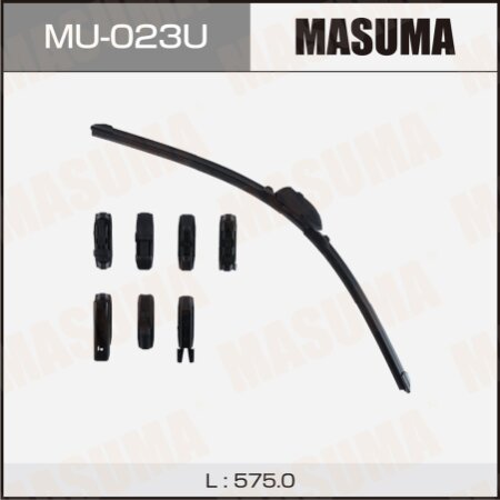 Щетка стеклоочистителя Masuma 23" (575мм) бескаркасная, 8 адаптеров в комплекте, MU-023U