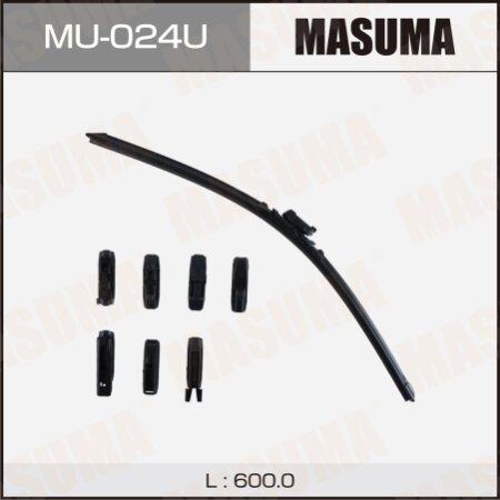 Щетка стеклоочистителя Masuma 24" (600мм) бескаркасная, 8 адаптеров в комплекте, MU-024U