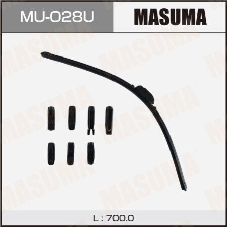 Щетка стеклоочистителя Masuma 28" (700мм) бескаркасная, 8 адаптеров в комплекте, MU-028U