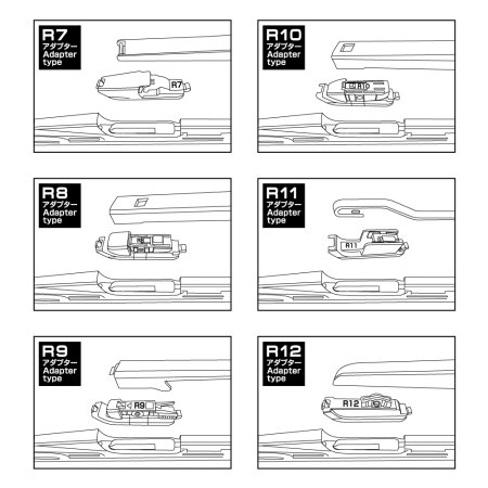 Дворник задний MASUMA пластиковый, силиконовый, универсальный 12"(300мм) 15 видов креплений, MU-112R