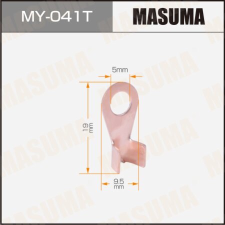 Контакт медный  MASUMA   10А, Зажим на провод (под болт 5мм), MY-041T