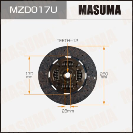 Диск сцепления Masuma, MZD017U