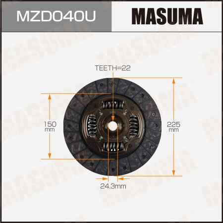 Диск сцепления Masuma, MZD040U