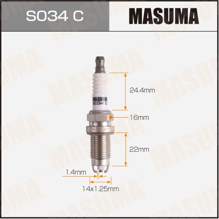 Spark plug nickel BKR5EKUC (7273) Masuma, S034C