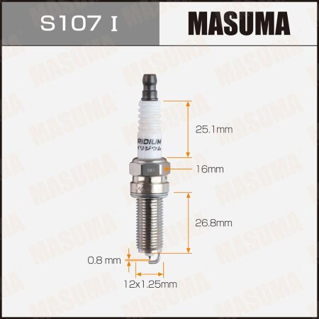 Свеча зажигания иридиeвая LKR8GI-8 (95079) Masuma, S107I
