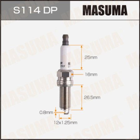 Spark plug Masuma platinum+platinum PLKR7B8E, S114DP