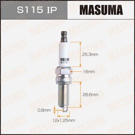 Свеча зажигания иридиeвая PLKR7A (4288) Masuma, S115IP
