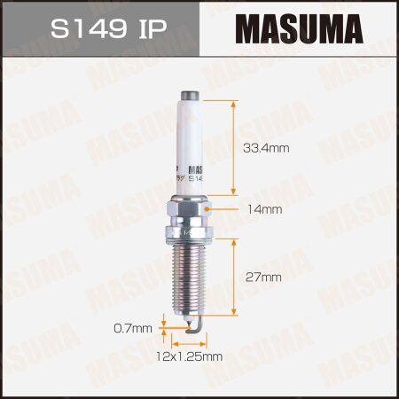 Свеча зажигания иридий+платина  SILZKFR8D7G  Masuma, S149IP