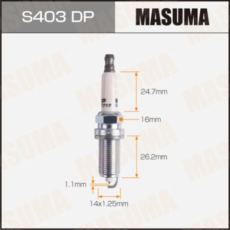 Свеча зажигания платина+платина PLZFR6A-11S Masuma, S403DP
