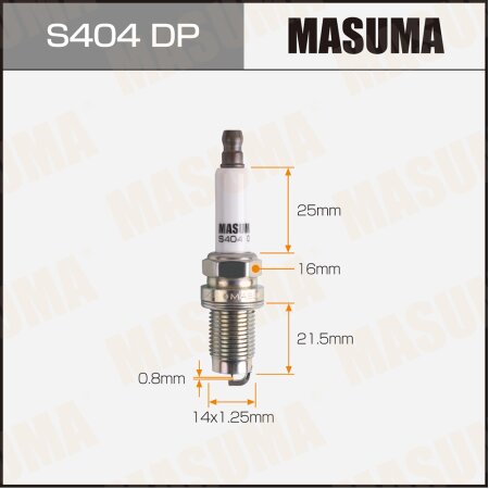 Свеча зажигания платина+платина PZFR6R Masuma, S404DP