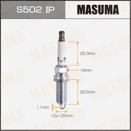 Свеча зажигания иридий+платина ILKAR7B11 Masuma, S502IP