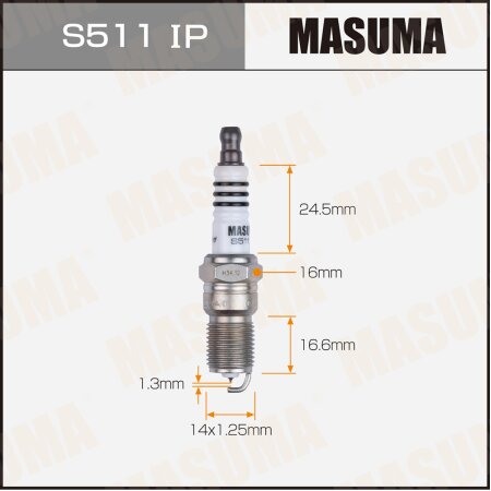 Свеча зажигания иридиeвая+платина ITR6F13 (4477) Masuma, S511IP