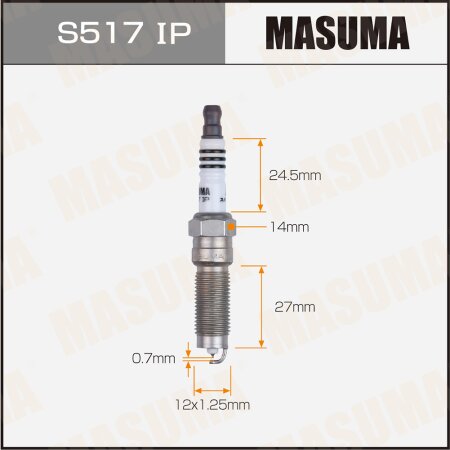 Свеча зажигания иридий+платина ILZNAR8A7G(91924) Masuma, S517IP