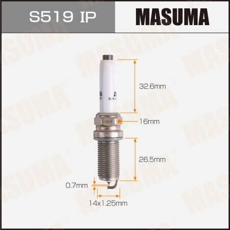 Свеча зажигания иридий+платина PLFER7A8EG Masuma, S519IP
