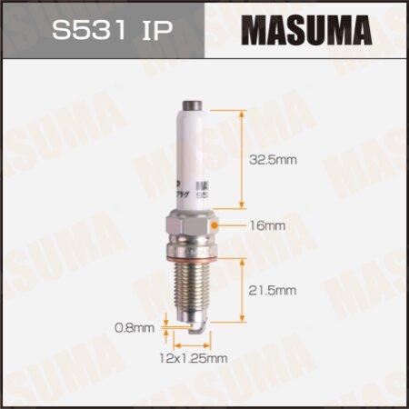 Свеча зажигания иридий+платина PZKER7B8EGS Masuma, S531IP