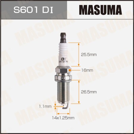Свеча зажигания иридий+иридий DILFR6D11 Masuma, S601DI