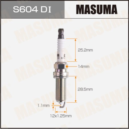 Свеча зажигания иридий+иридий DILKAR7D11H Masuma, S604DI