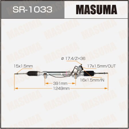 Рейка рулевая MASUMA (левый руль, ГУР), SR-1033