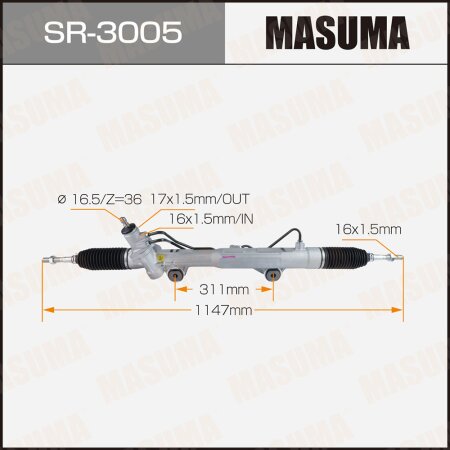 Рейка рулевая MASUMA (левый руль), SR-3005