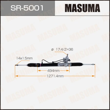 Рейка рулевая MASUMA (правый руль, ГУР), SR-5001