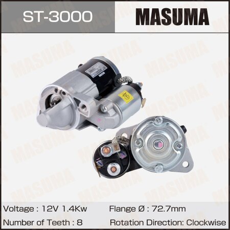 Стартер MASUMA, 12V/1.4KW, ST-3000