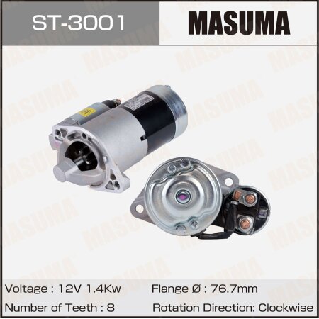 Стартер MASUMA, 12V/1.4KW, ST-3001