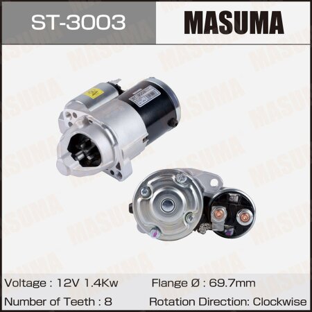 Стартер MASUMA, 12V/1.4KW, ST-3003