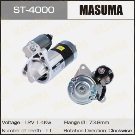 Стартер MASUMA, 12V/1.4KW, ST-4000