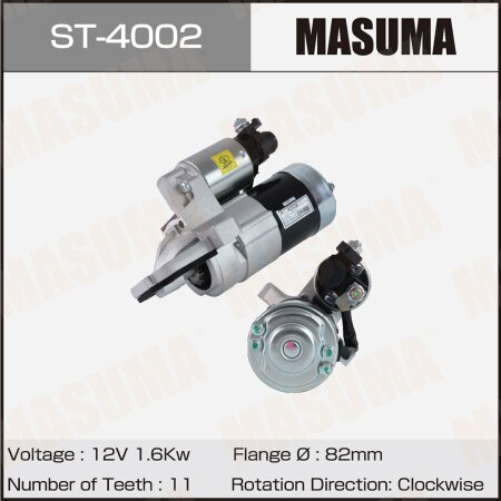 Стартер MASUMA, 12V1.2KW, ST-4002
