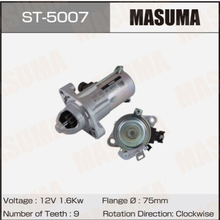 Стартер MASUMA, 12V/1.6KW, ST-5007