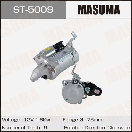 Стартер MASUMA, 12V1.6KW, ST-5009