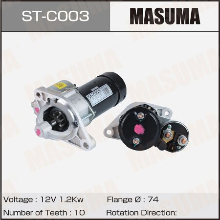 Стартер MASUMA, 12V/1.2KW, ST-C003
