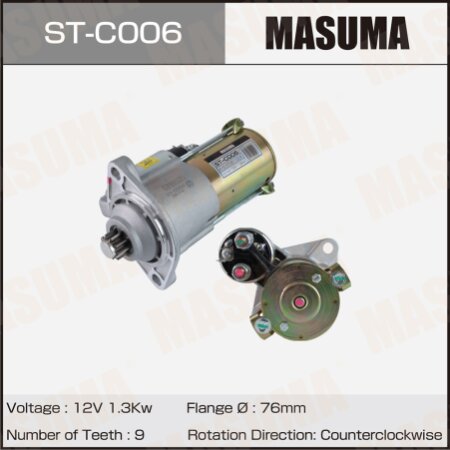Стартер MASUMA, 12V1.3KW, ST-C006