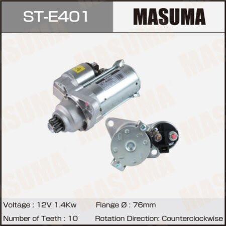 Стартер MASUMA, 12V/1.4KW, ST-E401