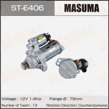 Стартер MASUMA, 12V/1.4KW, ST-E406