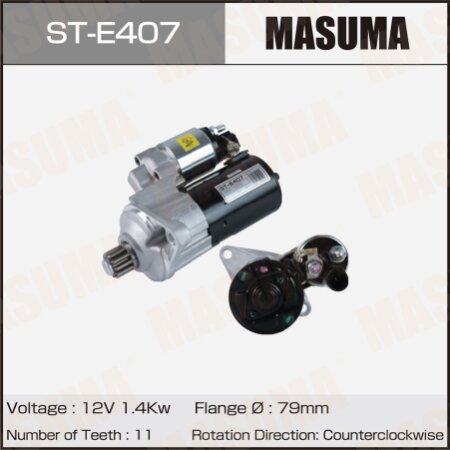 Стартер MASUMA, 12V/1.4KW, ST-E407