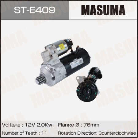 Стартер MASUMA, 12V/2.0KW, ST-E409