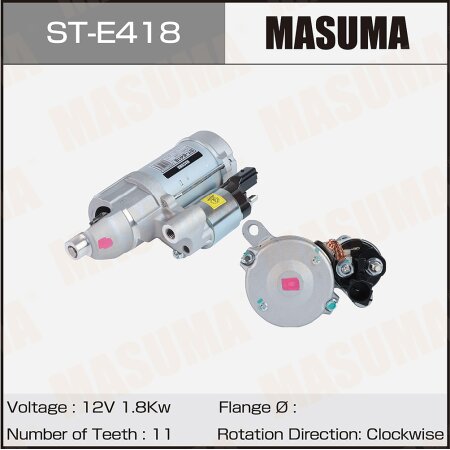 Стартер MASUMA, 12V/1.8KW, ST-E418